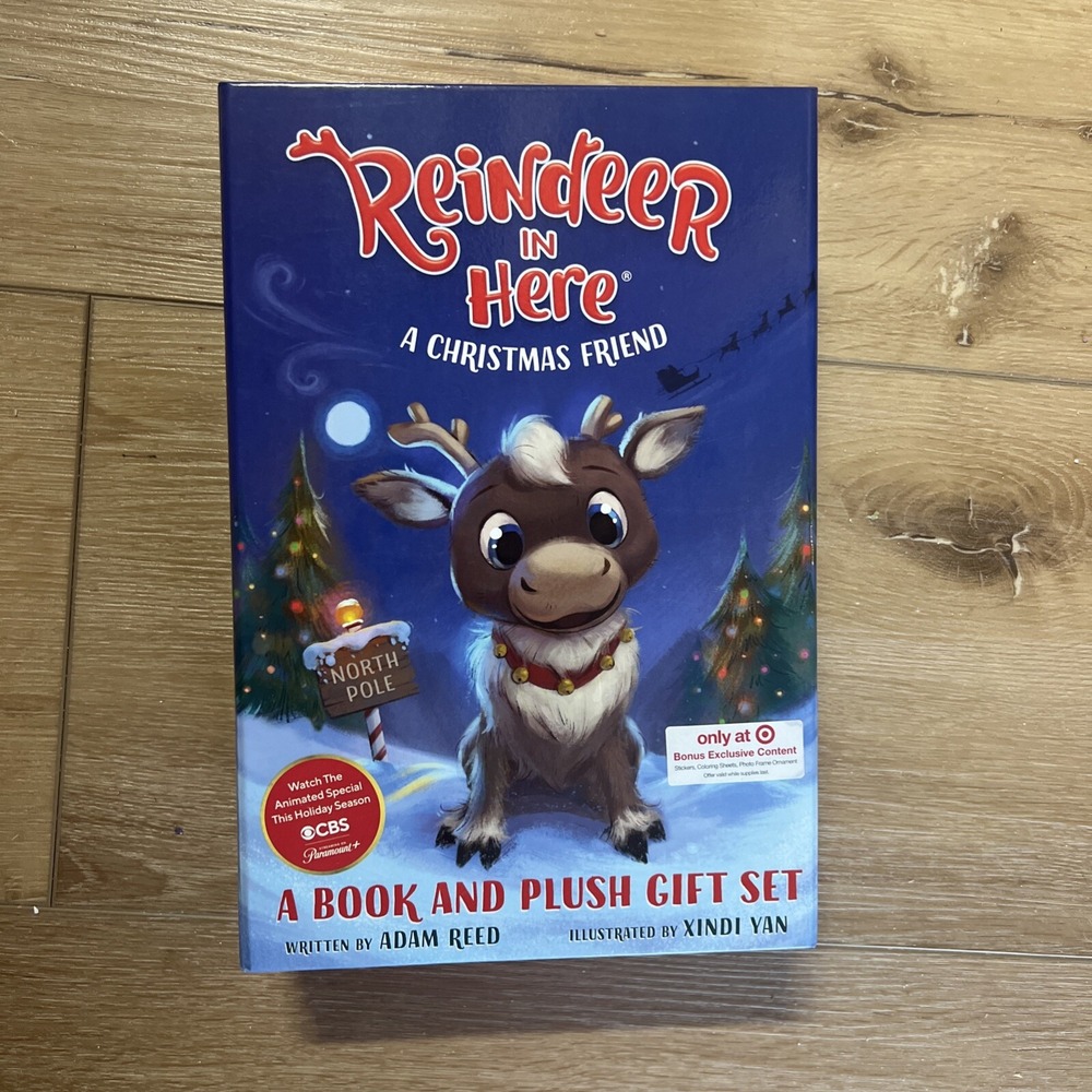 Christmas Story Book & Plush Reindeer Gift Set For Kids "Reindeer‎ In Here" NEW
